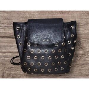 Women's S.Y.L.K Punk Goth Y2K style Black backpack purse bag SYLK